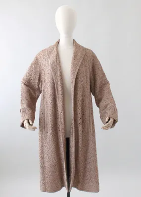 Vintage 1950s Woven Ribbon Lace Swing Coat