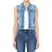 Women Stretch Destructed Distressed Denim Vest