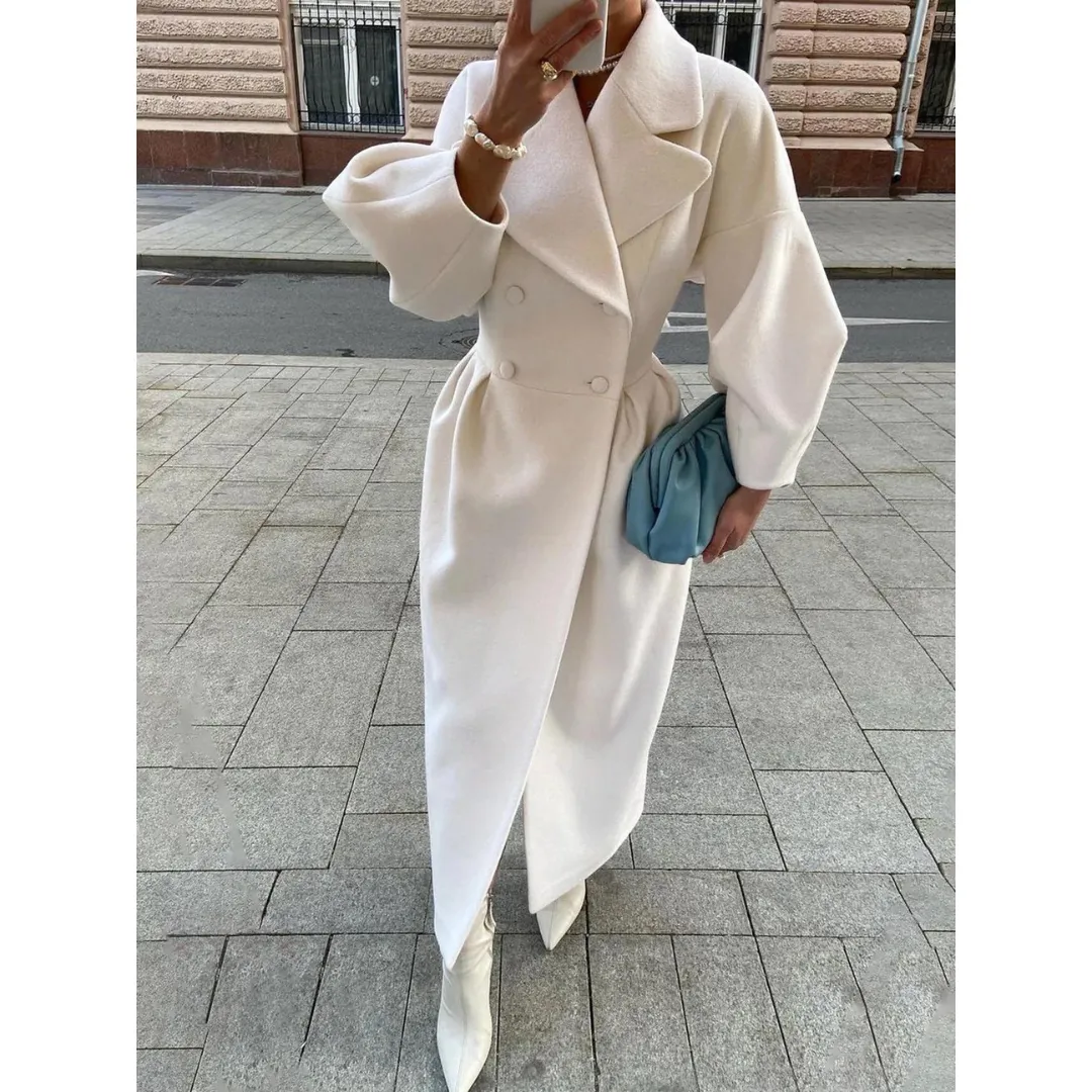 Women's Elegant Trench Coat with Lantern Sleeves | Ideal for Autumn/Winter