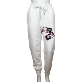 YJGLAM Women's Imagen Desing Jogger Pants Size S White Color